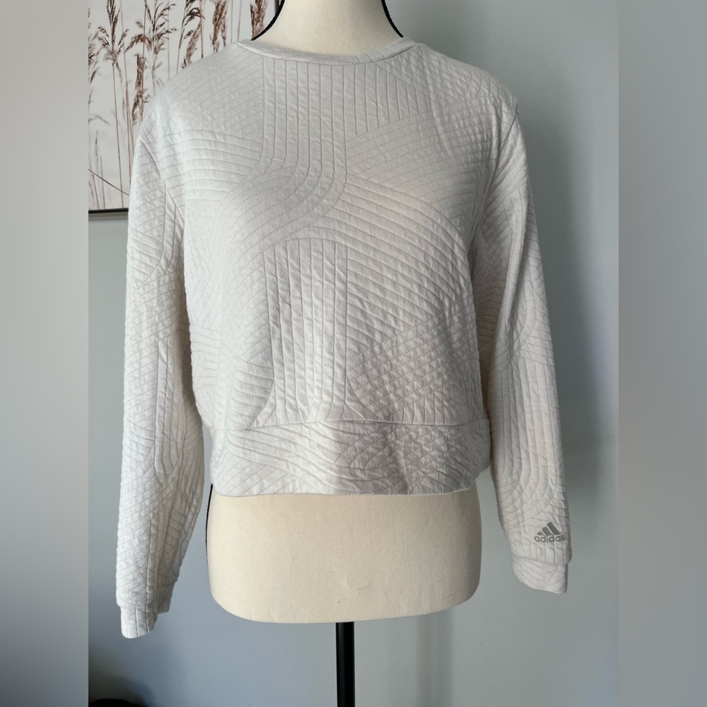 Adidas Cream Quilted Sweatshirt